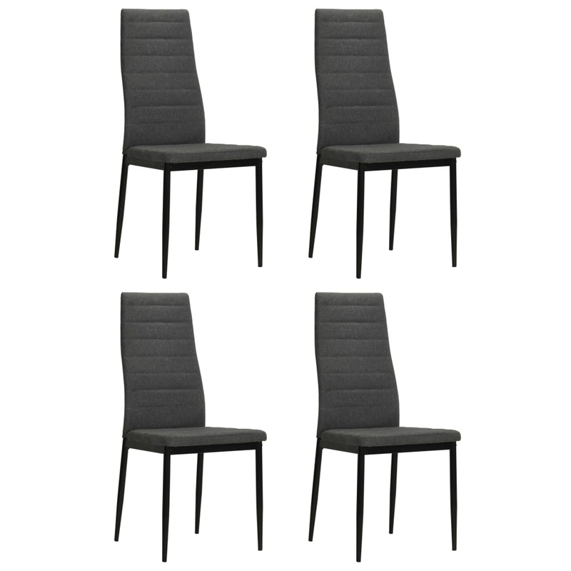 Chaises  manger lot de 4 gris fonc tissu