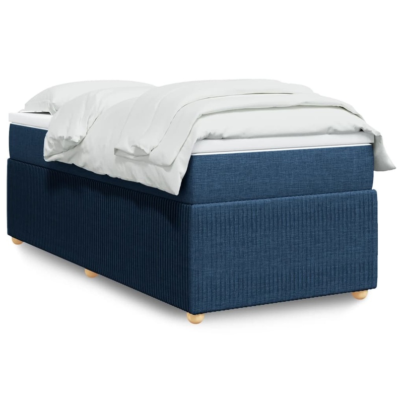 Sommier  lattes de lit avec matelas Bleu 90x190 cm Tissu