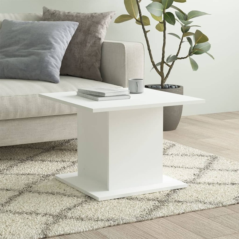 Table basse blanc 55,5x55,5x40 cm bois d'ingnierie