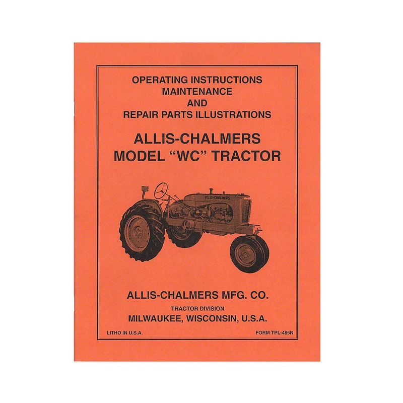REP003 Operators Manual Reprint: AC WD Fits Allis Chalmers