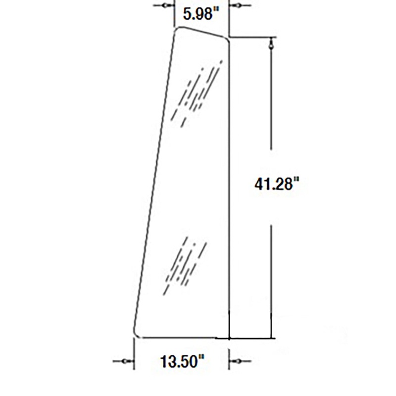 A-CG6124 Universal Rear Quarter Glass - Fits Case IH Model 580C