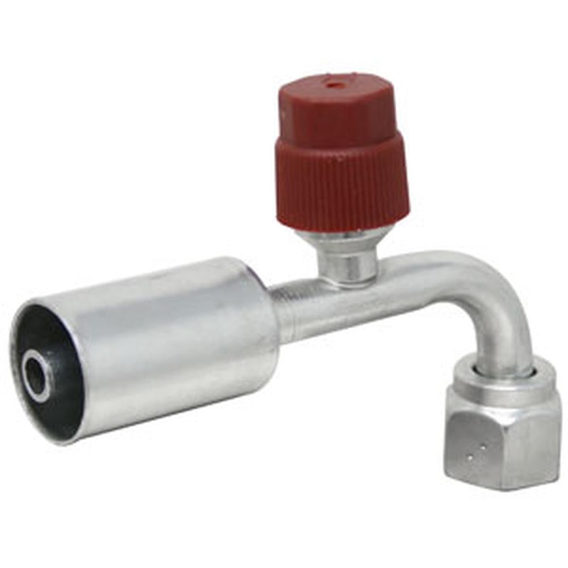 A-461-3269-AI Steel 90 Female O-Ring w/ R134A Service Port Fitting