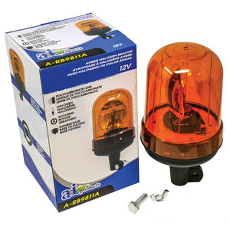 A-3715144M92-AI Rotating Beacon, Amber, Pipe Type