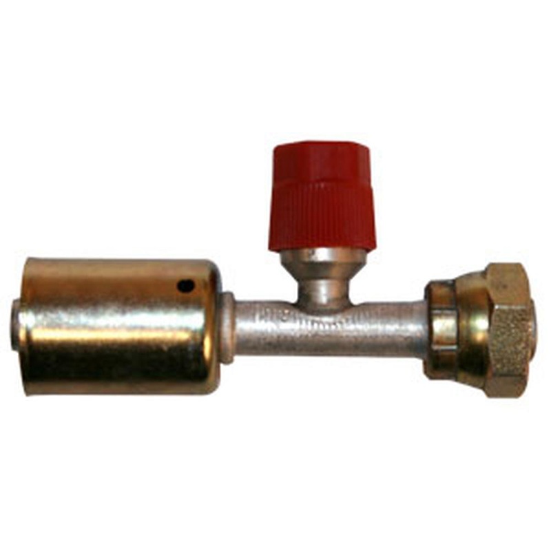 A-461-3102-AI Aluminum Straight Female O-Ring w/ R134A Service Port Fitting