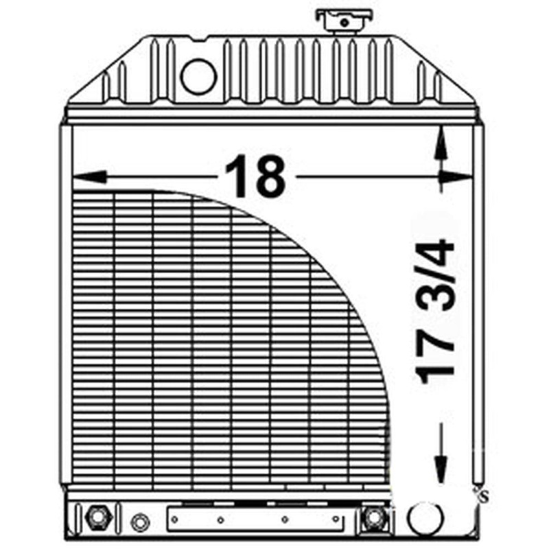 219871 Tractor Radiator, 17-3/4 x 18 x 2-3/4 - Fits Ford/New Holland 7000 +