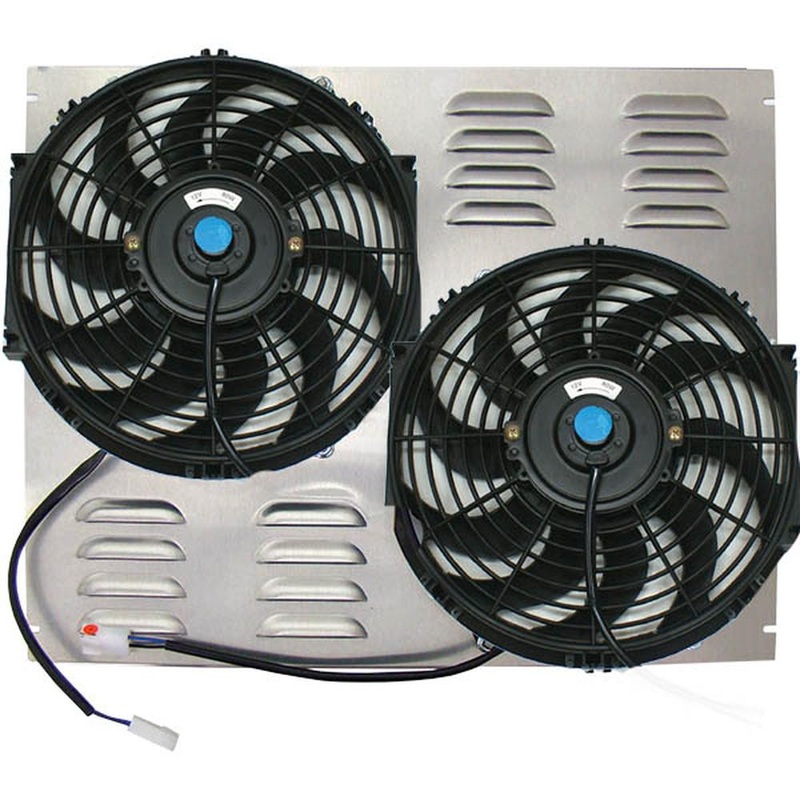 Z40112 Dual 10" Electric Fan & Shroud - 16 1/2 x 20 1/2 x 1 7/8