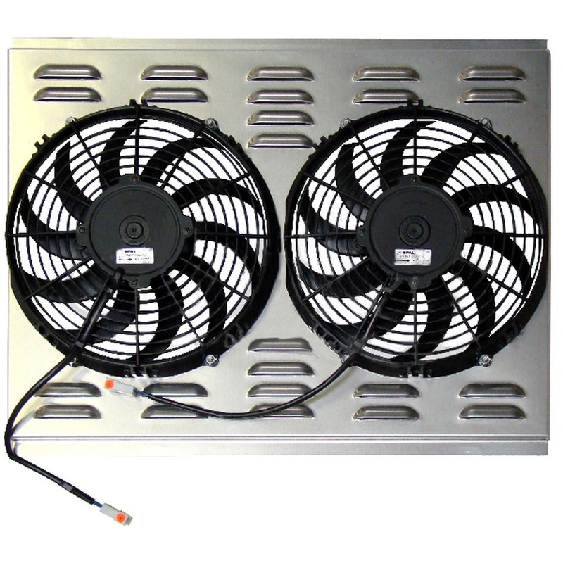 Z40014 Dual 11" Electric Fan & Shroud - 17 1/2 x 24  x 2 5/8