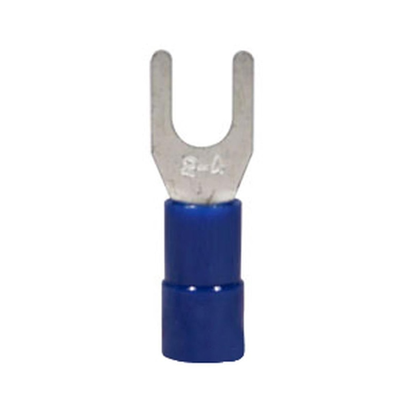 A-R14-AI Spade Terminal, Insulated, Wire Size 16-14, Stud Size #8, 10 Pk