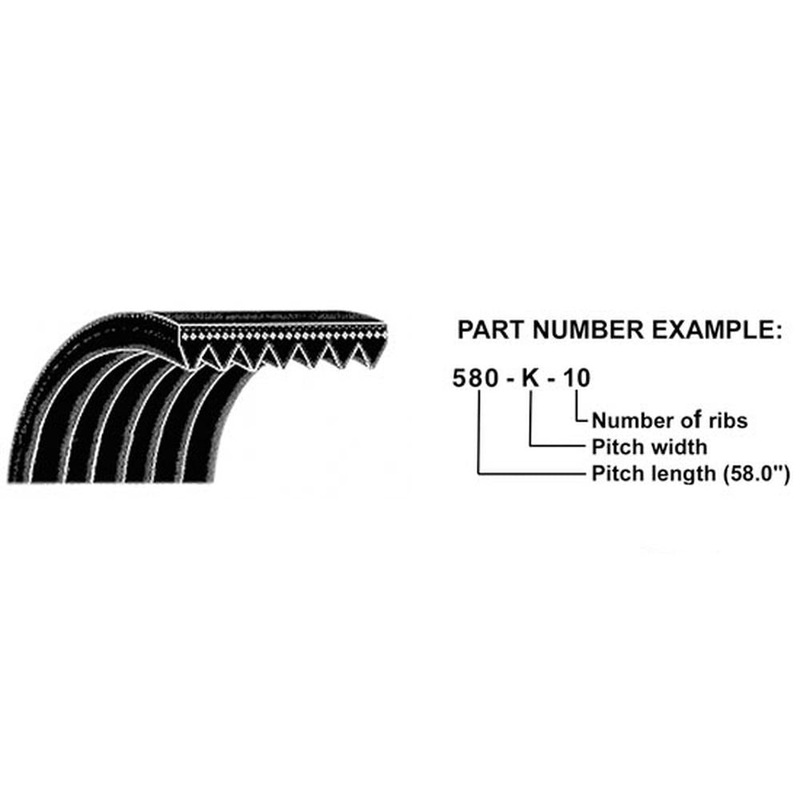 A-375K8-AI Micro-Rib V-Belt (37.5")