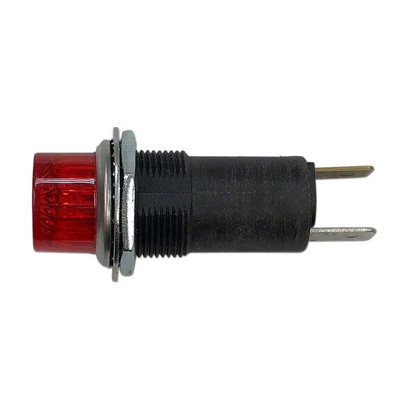 ABC3972 Dash Warning Light with Flat Red Lens Fits Case