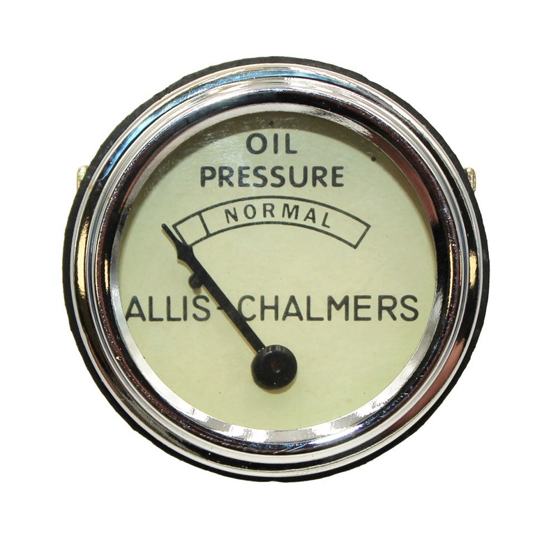 ACS159 Oil Pressure Gauge, White Face (0-30 PSI) - Fits Allis Chalmers