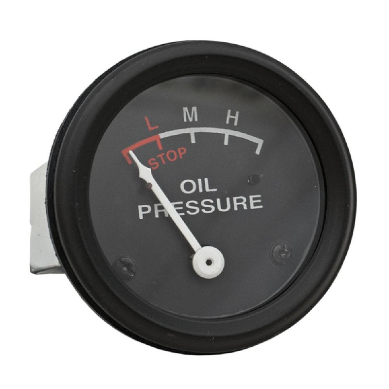 NJD423 Oil Pressure Gauge (0-25 PSI) - Dash mounted, Black Face Fits John Deere