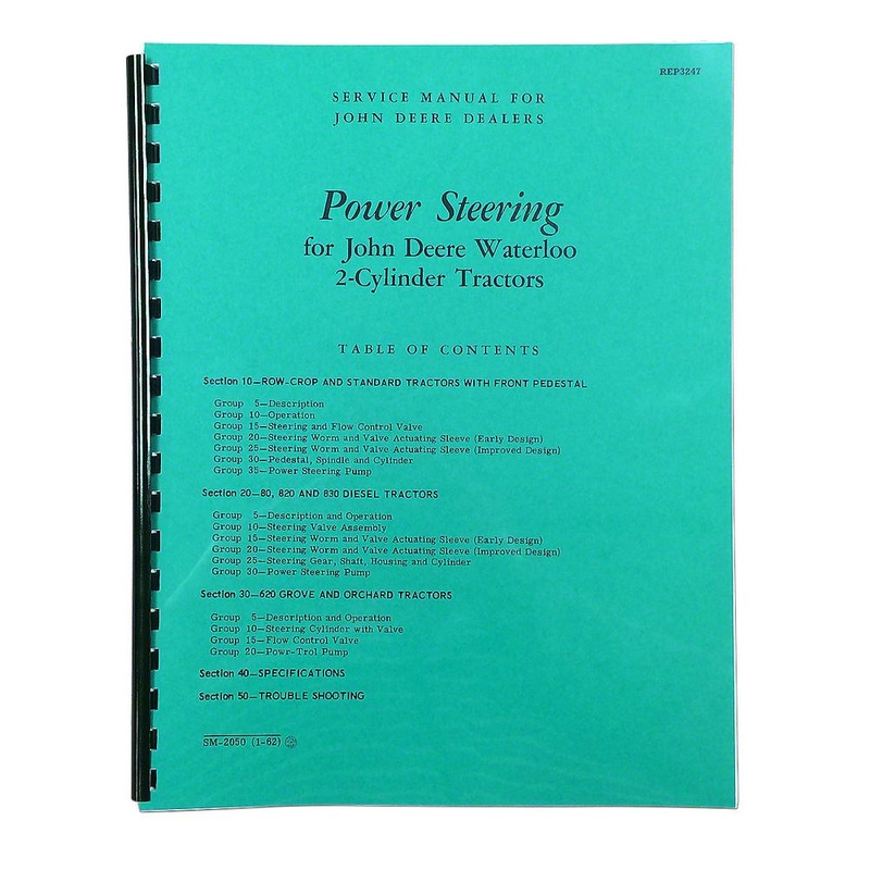 REP3247 2-Cylinder Power Steering Service Manual Reprint Fits John Deere