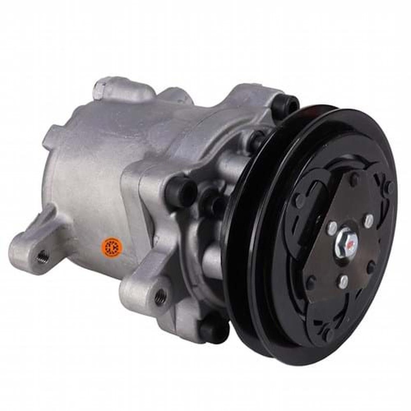 88T2055-72210 New Nippondenso SV06E Compressor, w/ 1 Groove Clutch - Fits Kubota