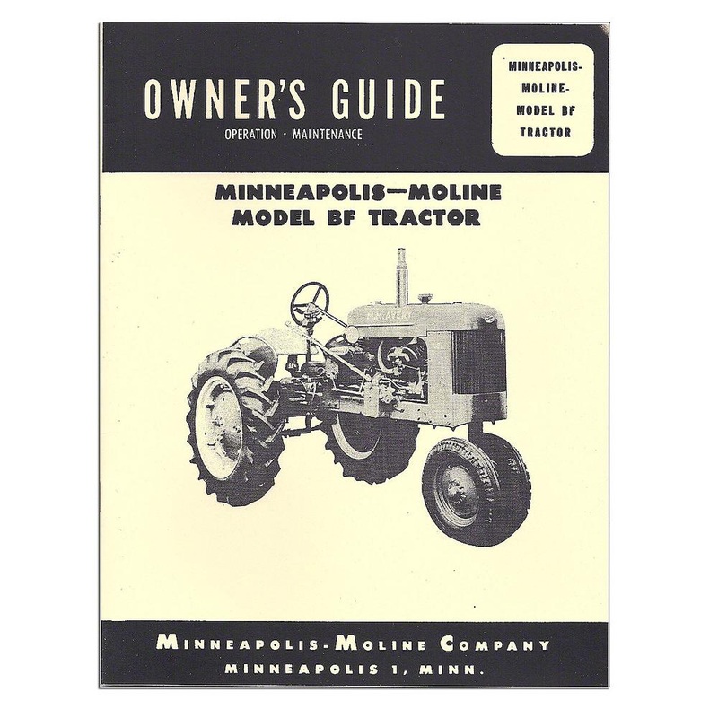 REP2985 Operators Manual Reprint: Minneapolis Moline BF