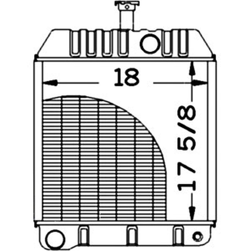 219774 Tractor Radiator, 17-1/2 x 18 x 2 - Fits Massey Ferguson 40B, 50C, 50D +