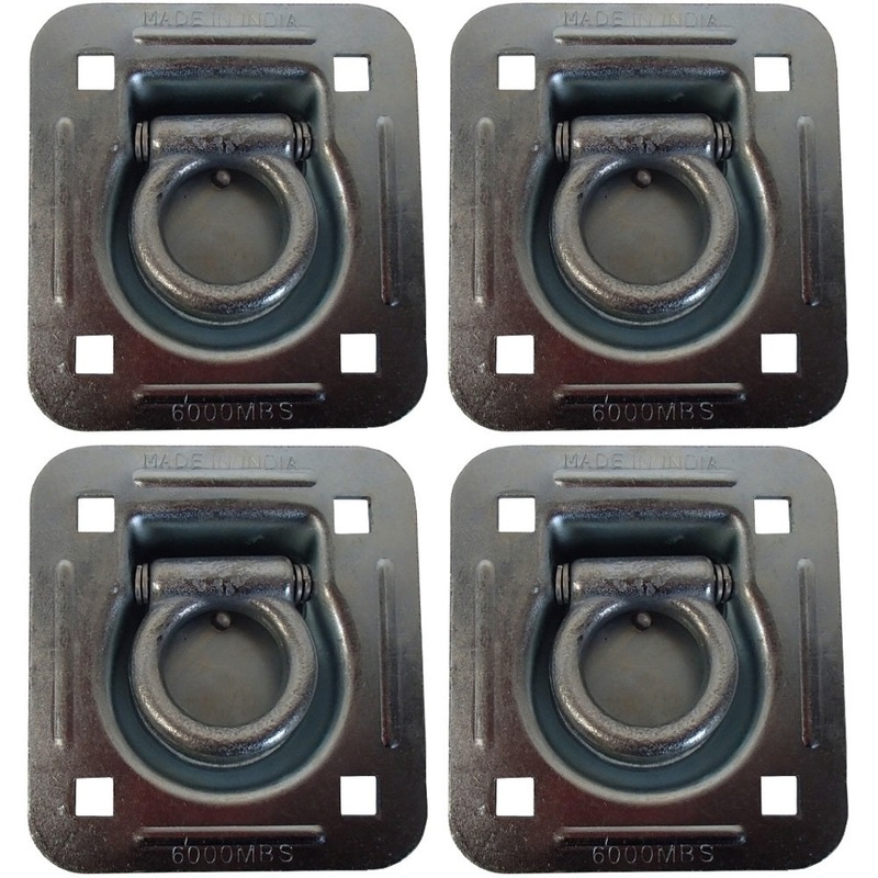4 Recessed D-Rings for Van Cargo Container Truck Trailer Tie Down Anchor Point