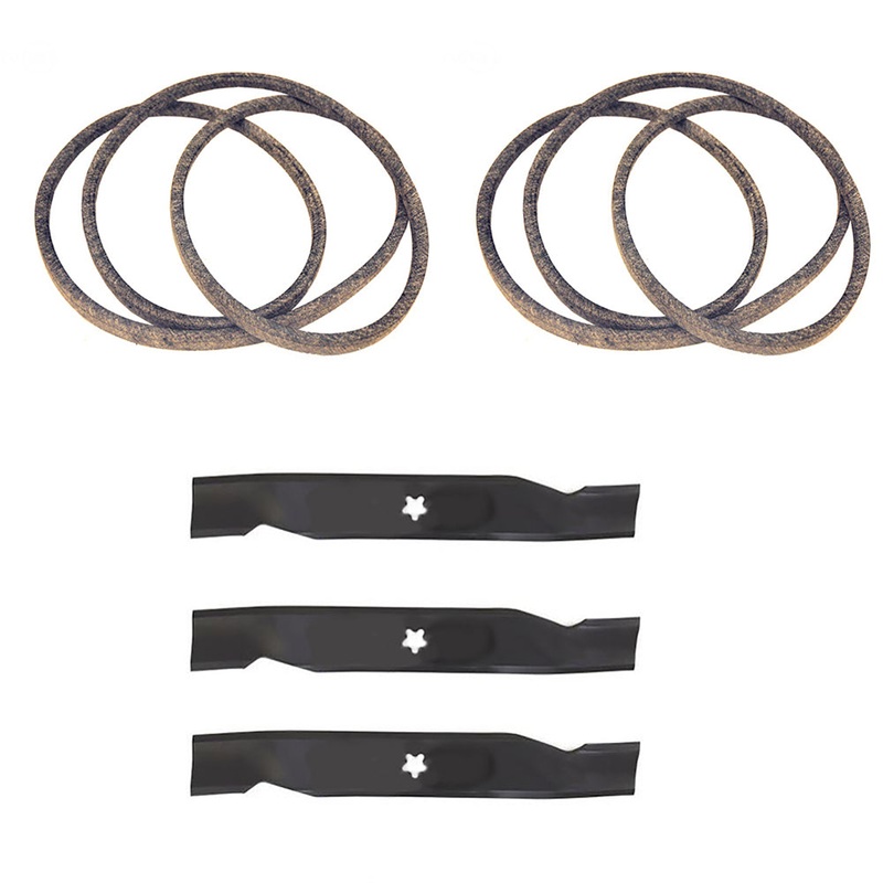 48" Mower Blades & Belts Combo Fit Fits Craftsman 174368 180808 180054