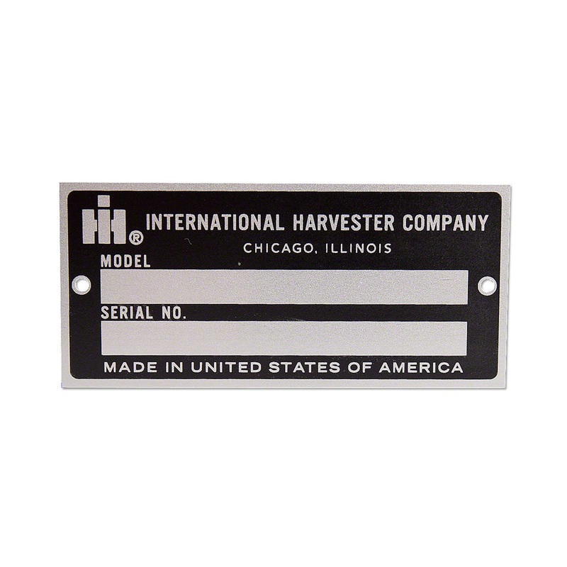 IHS1589 Blank Serial Number Tag With Rivets - Fits International