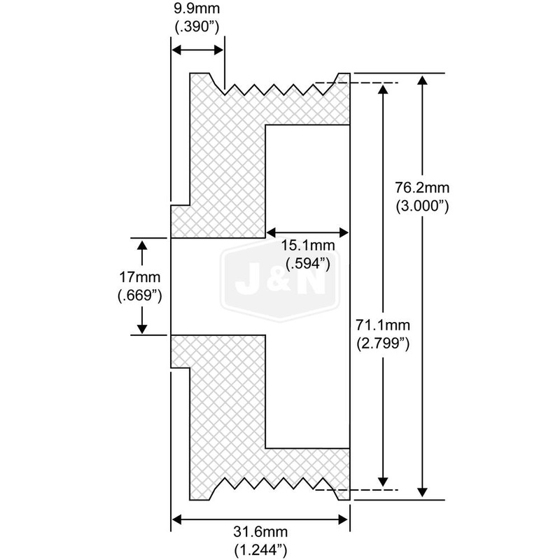 206-12002-JN J&N Electrical Products Pulley