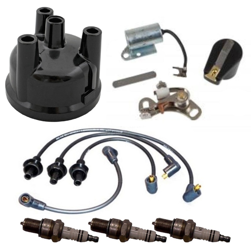 Fits Ford Tractor Ignition Tune Up Kit 2000 3000 4000 Wires Plugs Points Cap