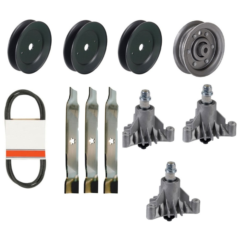 46 Deck Rebuild Kit Fits Sears Spindles Belt Blades Pulleys" Fits Craftsman