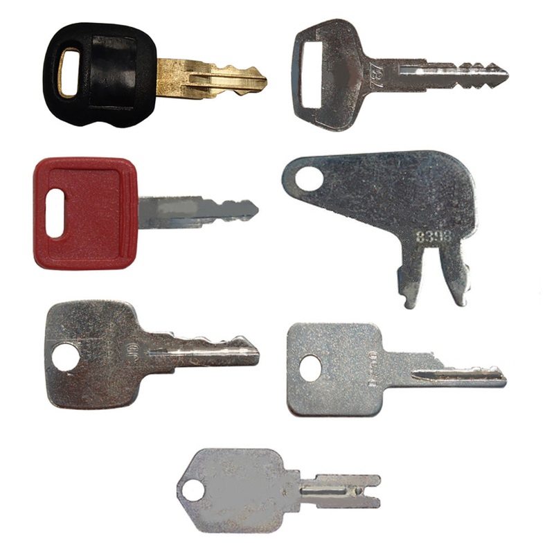 Construction Equipment 7-Piece Ignition Key Set - Dozer Loader Backhoe and More