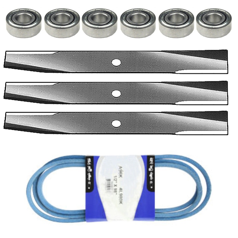 Deck Kit Bearings Blades Belt - Fits John Deere 46" 48" Mower 140 300 314 316 31