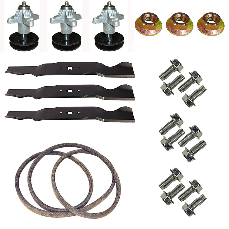 Fits Cub Cadet 54" RZT54 RZT-54 STD Blades Spindles Belt Hardware 918-04608