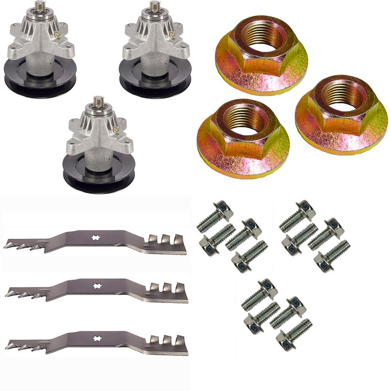Mulch Blades/Spindle/Bolt Mower Deck Rebuild Kit For MTD Fits Cub Cadet RZT 50 R