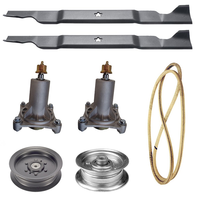 Fits Husqvarna YTH20K 46" Mower Deck Rebuild Kit Spindles Blades Bolts Pulleys &