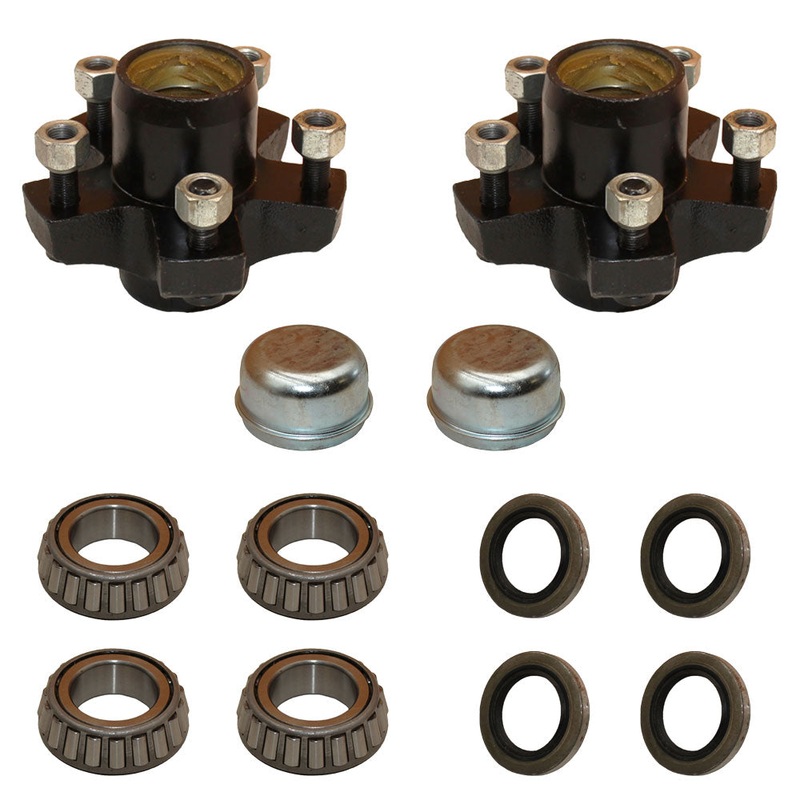 2-PACK Trailer Idler Hub Kit 5 on 4.5" for 2,000 lbs Axle