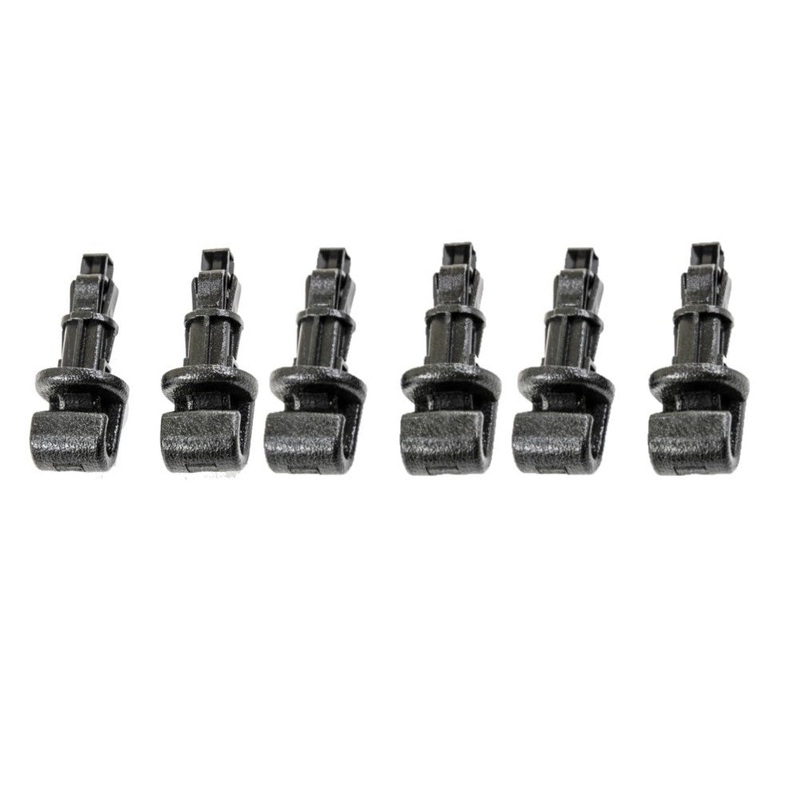 (6 Pack) Sun Shade Hook Clip Kit Fits Honda Odyssey 2005-2010 Sliding Door Black