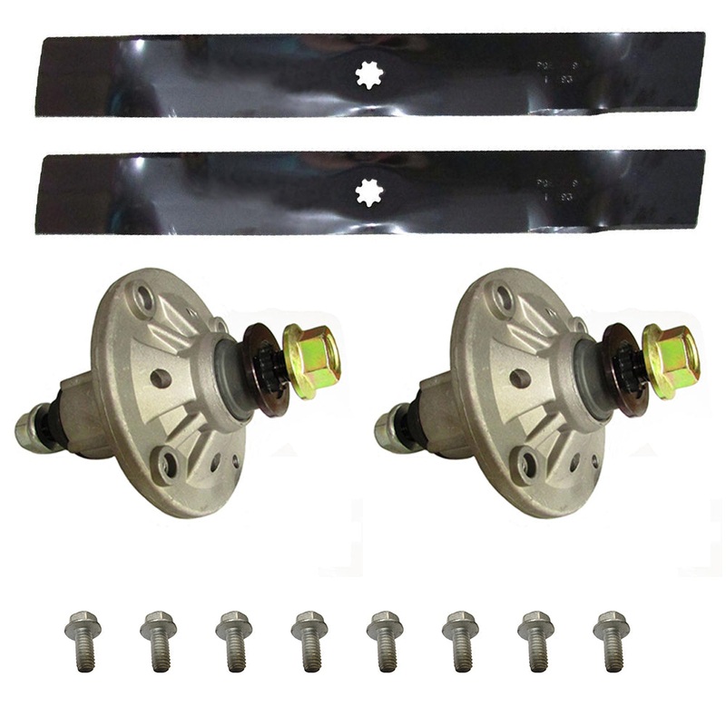 Spindles-Blades-Bolts Kit Fits John Deere LA120 LA125 LA135 42" Cut Mowers
