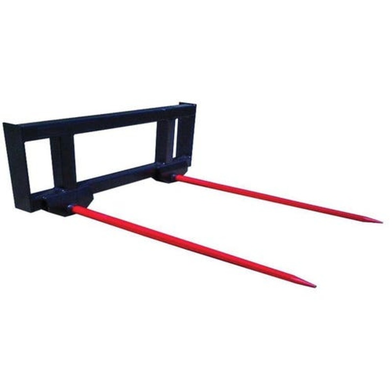 Skid Steer Bale Spear - Double Tine 49" 3600 lbs fits John Deere fits International fits New Holland fits Case fits Massey Ferguson fits Ford