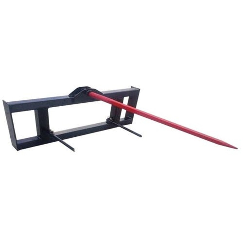 Skid Steer Bale Spear - Single Tine 49" 3600 lbs fits John Deere fits International fits New Holland fits Case fits Massey Ferguson fits Ford