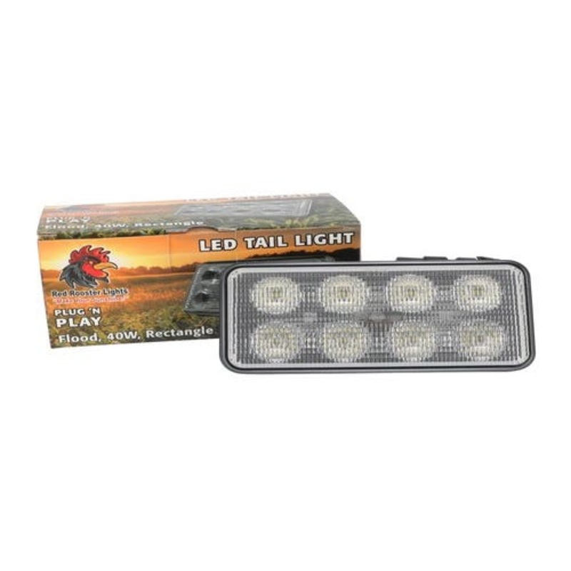 Red Rooster LED Tail Light - Rectangle Flood Beam fits Kubota SSV65 SSV75 SSV75C SSV75P V0511-53510