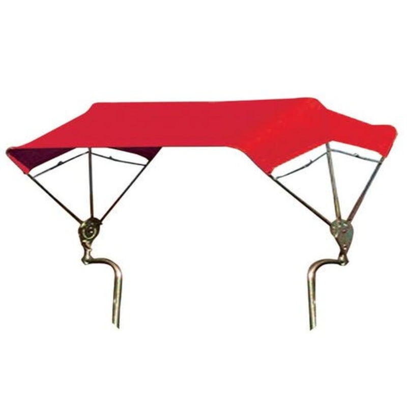 3-Bow Tractor Canopy with Frame Fender Mount 48" - Red