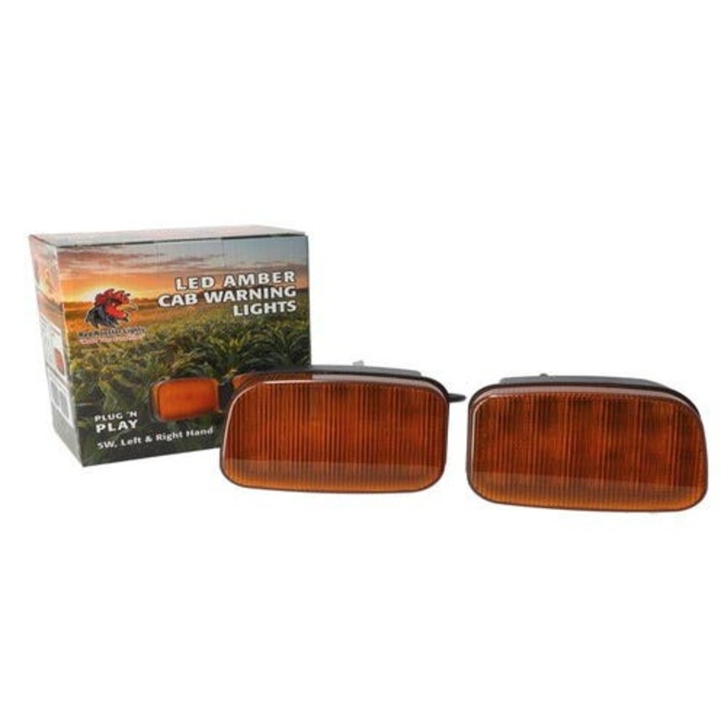 LED Amber Cab Warning Lights - Left Hand and Right Hand fits Case IH 595 695 895 3220 3230 4210 4230 4240 5120 5130 5140 5220 5230 5240 5250 1983404C1