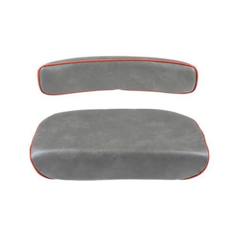 Seat Cushion and Backrest - Gray with Red Trim fits Massey Ferguson TE20 TO20 TO30 TO35 35 50 65 135 178 230 235 240 245 250 283 150 165 1884576M1