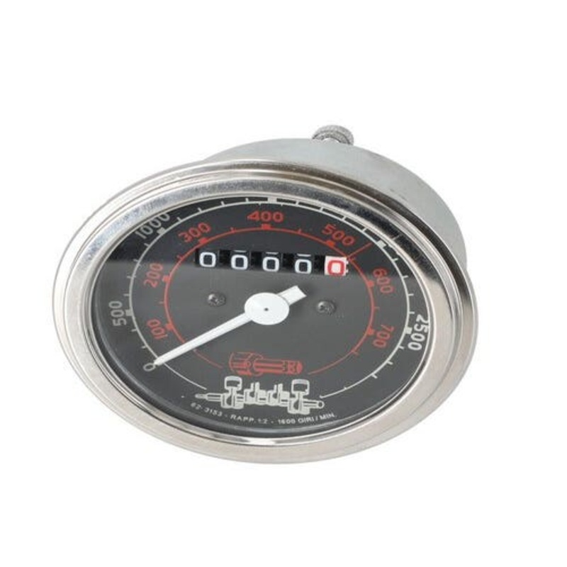 Tachometer Gauge - Chrome Bezel fits Allis Chalmers 72091876 fits FIAT 450 480 500 540 640 4334916 fits White 31-2905057 fits Oliver 677532A