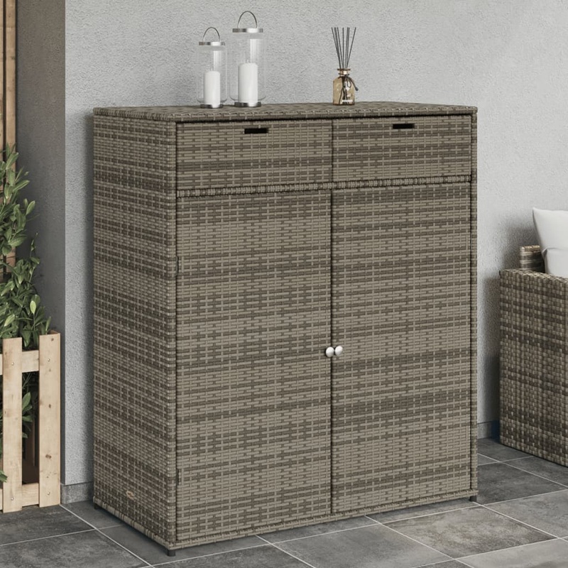 Armoire de rangement de jardin gris 105x55x113cm rsine tresse