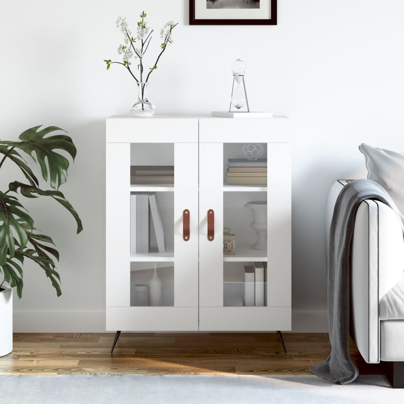 Buffet blanc 69,5x34x90 cm bois d'ingnierie