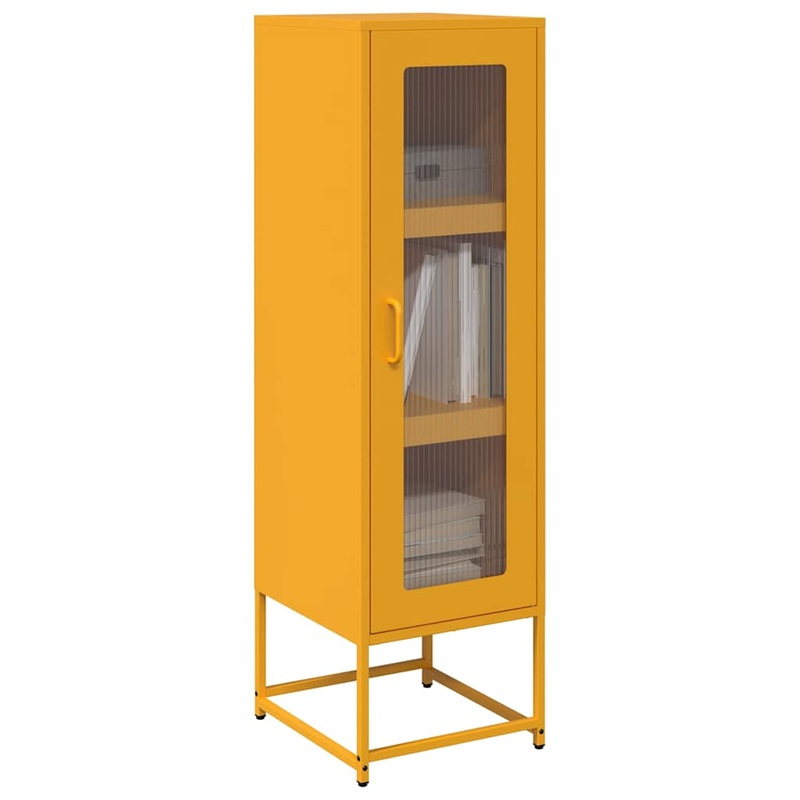 Buffet haut jaune moutarde 36x39x123 cm acier lamin  froid