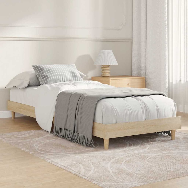 Cadre de lit sans matelas chne sonoma 75x190 cm