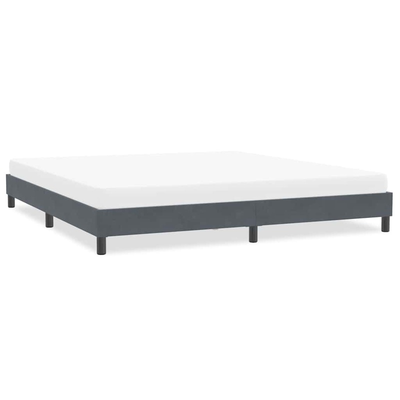 Cadre de lit sans matelas gris fonc 200x210 cm velours