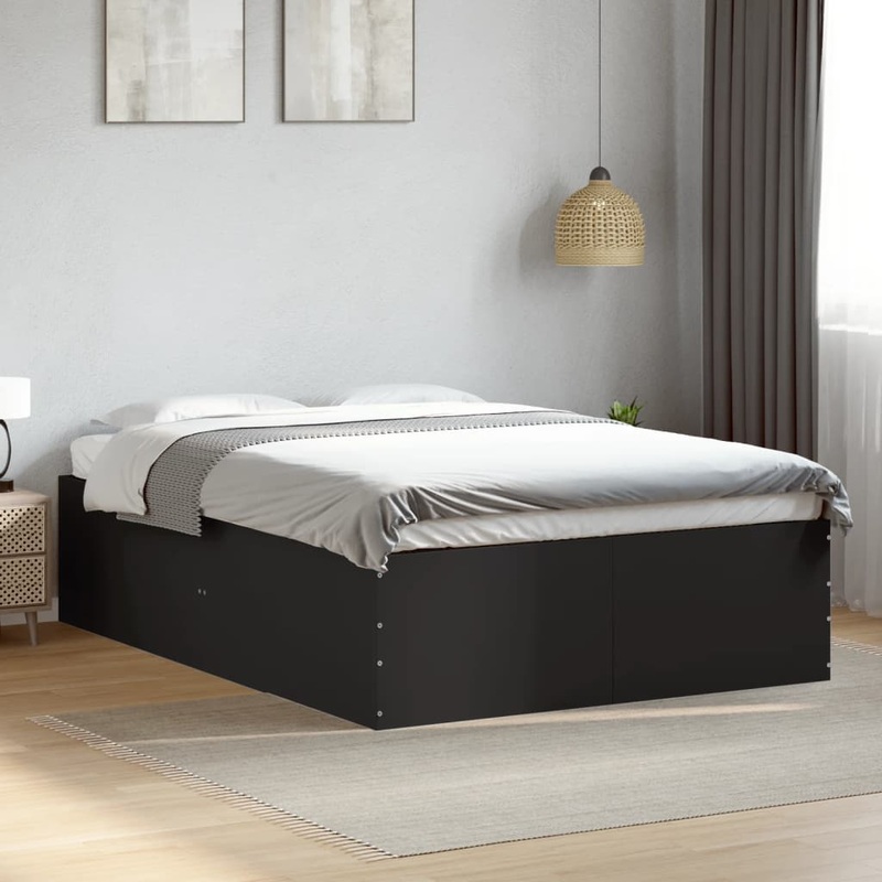 Cadre de lit sans matelas noir 135x190 cm