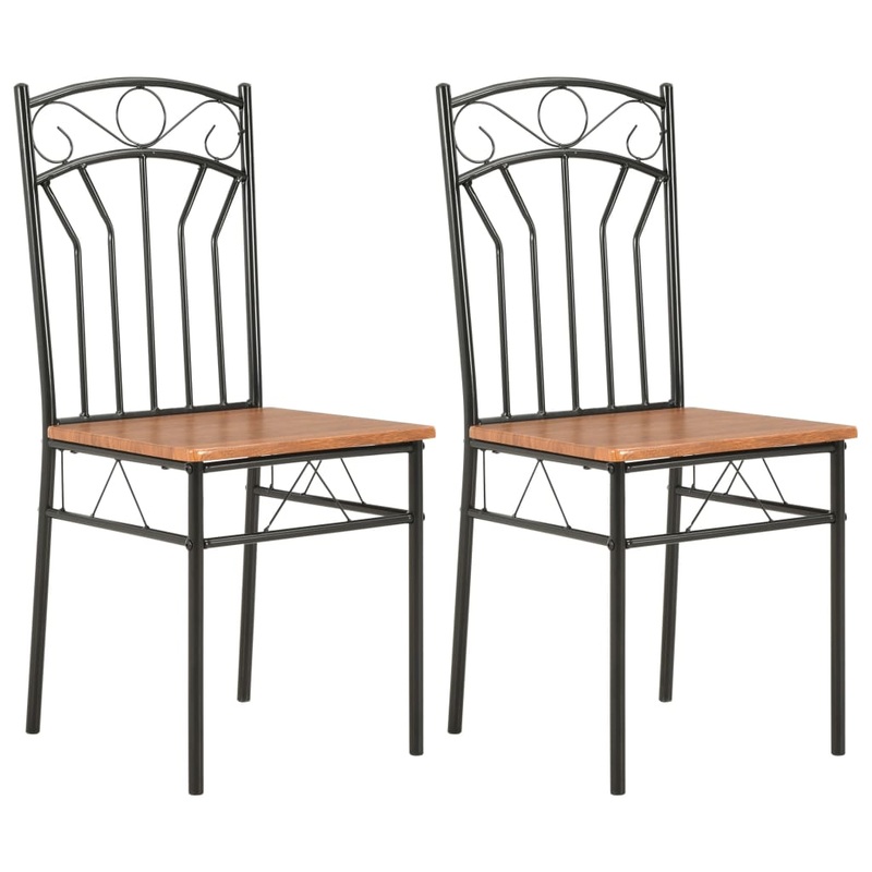 Chaises  manger lot de 2 marron MDF