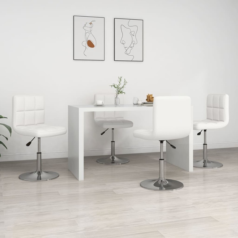 Chaises  manger lot de 4 blanc similicuir