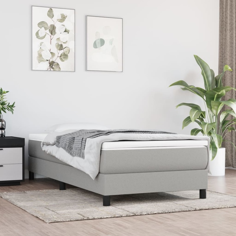 Matelas de lit  ressorts ensachs Gris clair 90x190x20cm Tissu